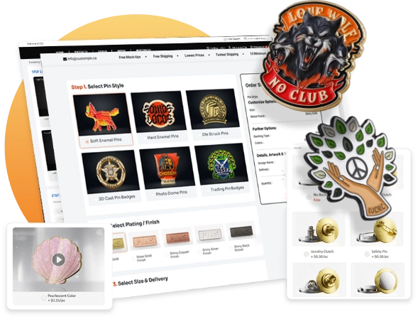 Custom-Made Pin Badges Custom-Made Pin Badges
